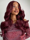 Pull & Go 10x6 Parting Max Lace Closure Burgundy Straight/Body Wave Human Hair Wig With Elastic Drawsting