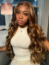 Ombre Honey Blonde Highlights Wig 3D Body Wave 5x5 13x4 13x6 Lace Human Hair Wigs - KissLove Hair