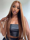 Pull & Go Quick Glueless 10x6 Parting Max Lace Closure Highlight Brown Straight/Body Wave Human Hair Wig With Elastic Drawsting