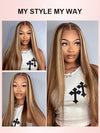 Pull & Go Quick Glueless 10x6 Parting Max Lace Closure Highlight Brown Straight/Body Wave Human Hair Wig With Elastic Drawsting