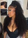 Kinky Curly Hair 13x6 Lace Frontal Wig Pull Go Drawstring Transparent Lace Frontal Wigs - KissLove Hair