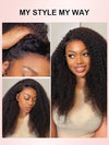 Kinky Curly Hair 13x4 HD Lace Frontal Wig Pre Plucked Pull and Go Glueless Real HD Lace Wig - KissLove Hair
