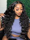 Upgraded Glueless 10x6 Parting Max Lace Closure Loose Deep Wave Human Hair Wig With Elastic Drawsting