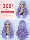 Lavender Hair Loose Body Wave 13x4 Lace Front Wig Pre Bleached Colored Human Hair Wigs