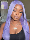 Lavender Hair Loose Body Wave 13x4 Lace Front Wig Pre Bleached Colored Human Hair Wigs