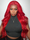 Red Wig Dyed From 613 Blonde Hair 13x4 HD Lace Front Human Hair Wigs 180% Density - KissLove Hair