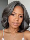 Layered Salt and Pepper Straight Hair 13x4 Lace Frontal Bob Wig