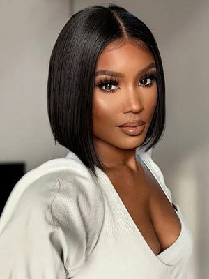 Short Bob Wig Straight Hair Glueless 4x4 5x5 Transparent Lace Front Human Hair Wigs - KissLove Hair