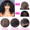[Wear & Go] Bob Wig With Bangs Jerry Curly Hair Glueless Wig 100% Human Hair - KissLove Hair