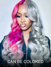 Kisslove Silver Grey 3D Body Wave Pre-Everything 360 Lace Frontal Wig With Invisi-Drawstring Cap