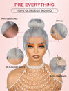 Kisslove Silver Grey 3D Body Wave Pre-Everything 360 Lace Frontal Wig With Invisi-Drawstring Cap