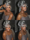 Kisslove Silver Grey 3D Body Wave Pre-Everything 360 Lace Frontal Wig With Invisi-Drawstring Cap