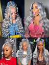 Kisslove Silver Grey 3D Body Wave Pre-Everything 360 Lace Frontal Wig With Invisi-Drawstring Cap