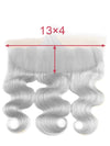 Silver Grey Bundles With 5x5 13x4 Lace Frontal Closure Body Wave Human Hair