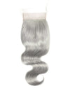 Silver Grey Bundles With 5x5 13x4 Lace Frontal Closure Body Wave Human Hair