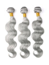 Silver Grey Bundles With 5x5 13x4 Lace Frontal Closure Body Wave Human Hair