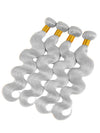 Silver Grey Bundles With 5x5 13x4 Lace Frontal Closure Body Wave Human Hair