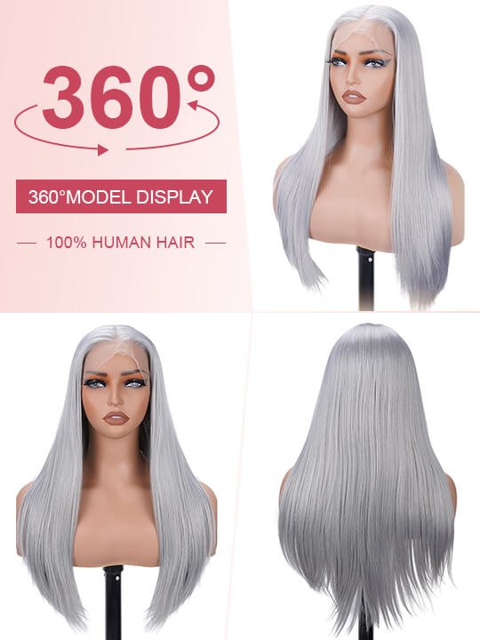 Blonde Wig Barbie Pink/Purple/Silver Grey Straight Hair 13x4 Lace Front Wig Colored Wigs - KissLove Hair