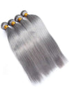 Silver Grey Bundles With 5x5 13x4 Lace Frontal Closure Straight Human Hair