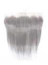 Silver Grey Bundles With 5x5 13x4 Lace Frontal Closure Straight Human Hair