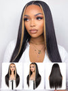 Kisslove Zip & Go Magic Lace Highlight Wig 13x4/ 6x4.5 Replaceable Lace Front Wig Bone Straight Human Hair Wigs