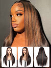 Kisslove Zip & Go Magic Lace Highlight Wig 13x4/ 6x4.5 Replaceable Lace Front Wig Bone Straight Human Hair Wigs