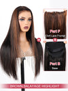 Kisslove Zip & Go Magic Lace Highlight Wig 13x4/ 6x4.5 Replaceable Lace Front Wig Bone Straight Human Hair Wigs