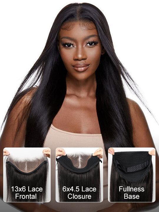 Kisslove Zip & Go Magic Lace Wig 13x6/ 6x4.5 Replaceable Zip Lace Front Wig Bone Straight Human Hair Wigs