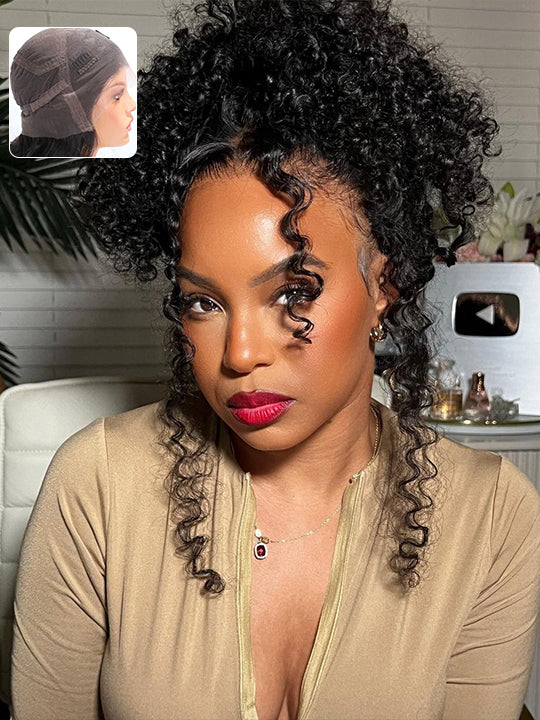 Pre Plucked Transparent Full Lace Frontal Wigs Jerry Curly Virgin Human Hair