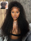 Transparent Full Lace Wig 180% Density Kinky Curly Brazilian Virgin Human Hair