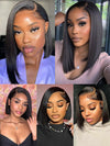 [Glueless Wig] Side Part Bob Wig 6x4x1.25 Mini Lace Wig Straight Human Hair Wigs - KissLove Hair