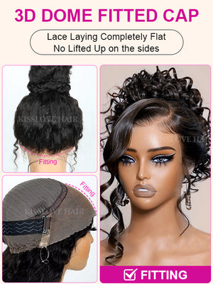 BOGO Invisi-Drawstring Kinky Curly Hair 360 Lace Wig Glueless Pre Everything Lace Wigs - KissLove Hair