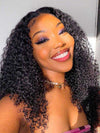 Kinky Curly Hair 13x6 Lace Frontal Wig Pull Go Drawstring Transparent Lace Frontal Wigs - KissLove Hair