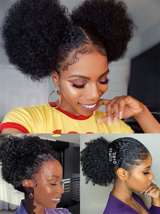 KissloveHair Kinky Curly Snug Fit 360 Lace Wig Kinky Edge Glueless Wig with Invisi Drawstring - KissLove Hair