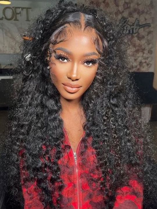 Water Wave 13x6 Lace Frontal Human Hair Wigs Pre Plucked Ear to Ear Full Lace Frontal Wig - KissLove Hair