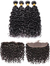 Water Wave 3 Bundles with 13*4 HD Lace Frontal 10A Brazilian Human Hair Weave - KissLove Hair