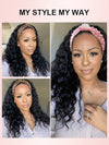 Water Wave Headband Wig Glueless Human Hair Wigs 10A Virgin Hair Scarf Wig - KissLove Hair