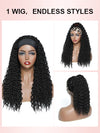 Water Wave Headband Wig Glueless Human Hair Wigs 10A Virgin Hair Scarf Wig - KissLove Hair