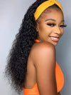 Water Wave Headband Wig Glueless Human Hair Wigs 10A Virgin Hair Scarf Wig - KissLove Hair