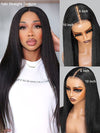 [Wear & Go] Yaki Straight/Kinky Straight Hair Bye Bye Knots Put on and Go Glueless 6x4.5/10x6 Parting Max Lace Wigs - Kisslove Hair