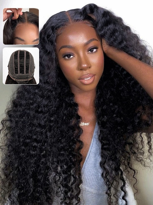 [Wear & Go] Air Wig Deep Curly 13x4 Lace Wigs 14A Virgin Hair - Kisslove Hair