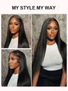 [Wear & Go] Glueless Air Wig Straight Hair 4x4/5x5/6x4.5 Glueless Lace Wig 14A Virgin Hair - Kisslove Hair