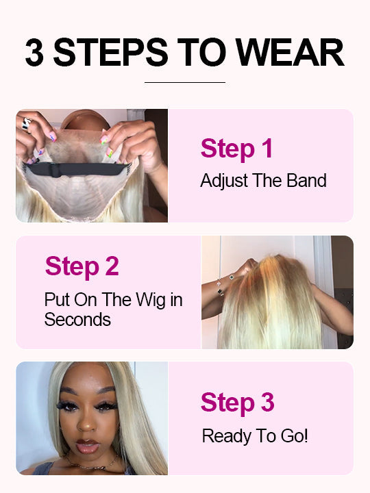 [$100 Off] Blonde Balayage Straight Hair Glueless Lace Frontal Wig