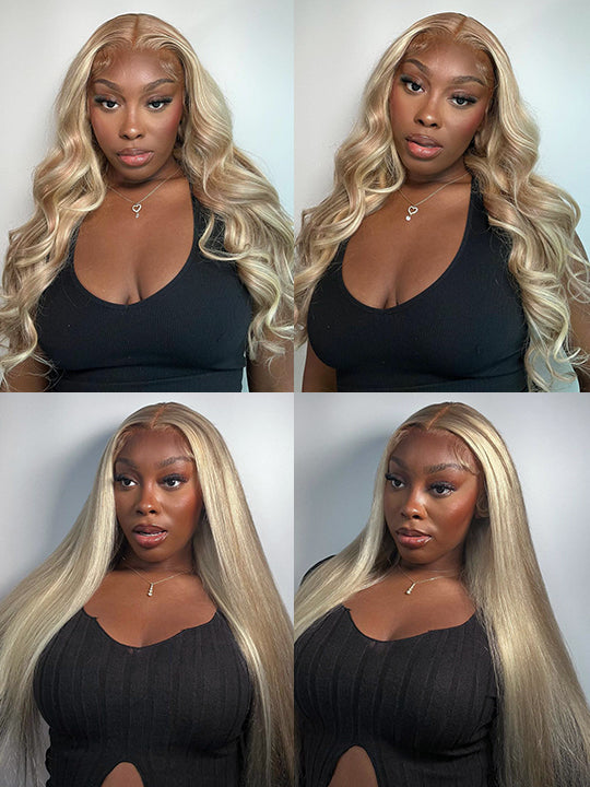 [18"=$139] Blonde Balayage on Brown Hair 5x5/13x6 Lace Frontal Wig Fast Overnight Shipping