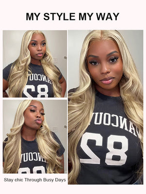 [Wear & Go] Pre-Everything Blonde Balayage Highlights Glueless 5x5/ 13x6 Lace Frontal Wig - Kisslove Hair
