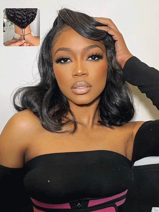 [Wear & Go] Pre-everything Bob Wig 3D Body Wave Bleached Knots With Elastic Band