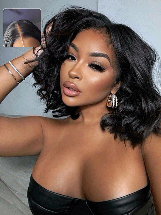 [Wear & Go] Pre-everything Bob Wig 3D Body Wave Bleached Knots With Elastic Band