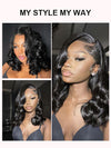 13x6 HD Lace Front Wig Body Wave Pre Plucked Glueless Wig Easi-Drawstring Cap Ready to Go Wig - KissLove Hair