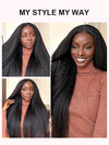 [Wear & Go] Yaki Straight/Kinky Straight Hair Bye Bye Knots Put on and Go Glueless 6x4.5/10x6 Parting Max Lace Wigs - Kisslove Hair