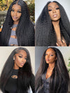 [Wear & Go] Yaki Straight/Kinky Straight Hair Bye Bye Knots Put on and Go Glueless 6x4.5/10x6 Parting Max Lace Wigs - Kisslove Hair